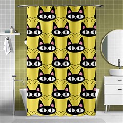 Cute Black Cat Pattern Shower Curtain 48  X 72  (small)  by Valentinaart