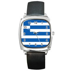 Greece Flag Greek Flag Square Metal Watch by FlagGallery