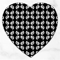 Abstrait Spirale Blanc/noir Jigsaw Puzzle (heart) by kcreatif