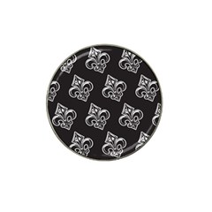 French France Fleur De Lys Metal Pattern Black And White Antique Vintage Black Rocker Hat Clip Ball Marker (10 Pack) by Quebec