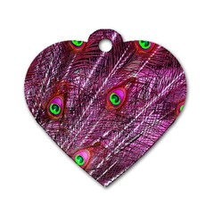 Peacock Feathers Color Plumage Dog Tag Heart (one Side)