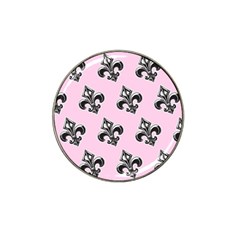 French France Fleur De Lys Metal Pattern Black And White Antique Vintage Pink And Black Rocker Hat Clip Ball Marker (4 Pack) by Quebec