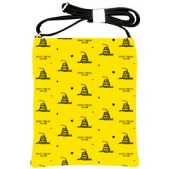 Gadsden Flag Don t Tread On Me Yellow And Black Pattern With American Stars Shoulder Sling Bag by snek