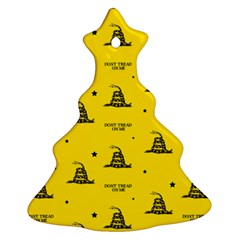 Gadsden Flag Don t Tread On Me Yellow And Black Pattern With American Stars Christmas Tree Ornament (two Sides) by snek