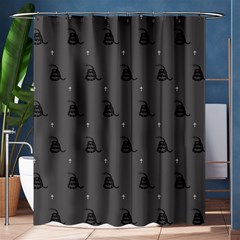 Gadsden Flag Don t Tread On Me Black And Gray Snake And Metal Gothic Crosses Shower Curtain 60  X 72  (medium)  by snek