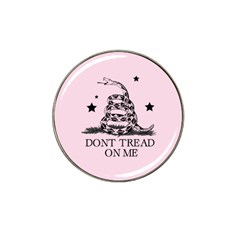 Gadsden Flag Don t Tread On Me Light Pink And Black Pattern With American Stars Hat Clip Ball Marker by snek