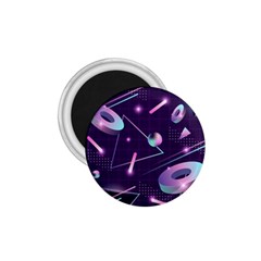 Retrowave Aesthetic Vaporwave Retro Memphis Pattern 80s Design Geometrical Shapes Futurist Pink Blue 3d 1 75  Magnets by genx