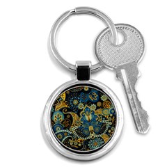 Retro Ethnic Background Pattern Vector Key Chain (round) by Amaryn4rt