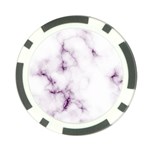 White Marble violet purple veins accents texture printed floor background luxury Poker Chip Card Guard (10 pack) Back