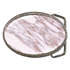 Marble With Metallic Rose Gold Intrusions On Gray White Stone Texture Pastel Pink Background Belt Buckles by genx