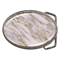 Marble With Metallic Gold Intrusions On Gray White Stone Texture Pastel Rose Pink Background Belt Buckles by genx