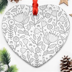 Floral Pattern Heart Ornament (two Sides) by Valentinaart