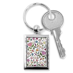 Floral Pattern Key Chain (rectangle) by Valentinaart