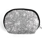 Silver and white Glitters metallic finish party texture background imitation Accessory Pouch (Medium) Front