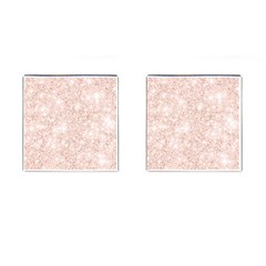 Rose Gold Pink Glitters Metallic Finish Party Texture Imitation Pattern Cufflinks (square) by genx