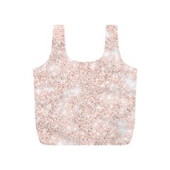 Rose Gold Pink Glitters Metallic Finish Party Texture Imitation Pattern Full Print Recycle Bag (s) by genx