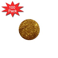 Gold Glitters Metallic Finish Party Texture Background Faux Shine Pattern 1  Mini Magnets (100 Pack)  by genx