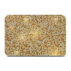 Retro Gold Glitters Golden Disco Ball Optical Illusion Plate Mats by genx