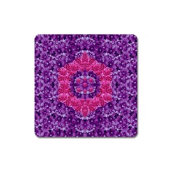 Flowers And Purple Suprise To Love And Enjoy Square Magnet by pepitasart