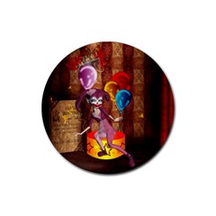 Cute Little Harlequin Rubber Round Coaster (4 Pack)  by FantasyWorld7