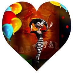 Cute Little Harlequin Wooden Puzzle Heart by FantasyWorld7