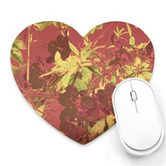 Tropical Vintage Floral Artwork Print Heart Mousepads by dflcprintsclothing