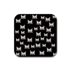 Bats In The Night Ornate Rubber Square Coaster (4 Pack)  by pepitasart