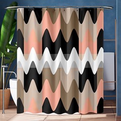 Pattern Abstrait Vagues Rose/noir/taupe Shower Curtain 60  X 72  (medium)  by kcreatif