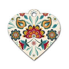 Baatik Print  Dog Tag Heart (two Sides)