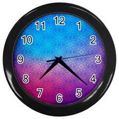 Blue Pink Shade Wall Clock (black)