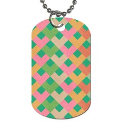 Abstract Seamlesspattern Graphic Lines Vintage Background Grunge Pattern Colorful Dog Tag (one Side) by Vaneshart