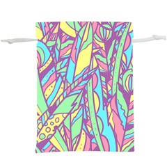Feathers Pattern  Lightweight Drawstring Pouch (xl) by Sobalvarro