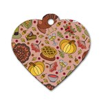 Thanksgiving Pattern Dog Tag Heart (Two Sides) Front