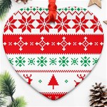 Ugly Christmas Sweater Pattern Ornament (Heart) Front