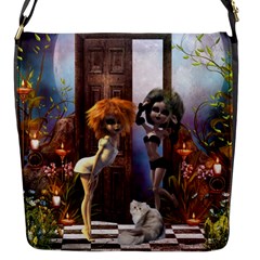 Cute Dark Fairys With Cat Flap Closure Messenger Bag (s) by FantasyWorld7