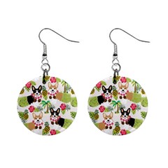 Corgis Hula Pattern Mini Button Earrings by Sapixe