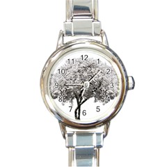 Nature Tree Blossom Bloom Cherry Round Italian Charm Watch by Sapixe