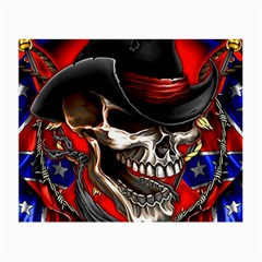 Confederate Flag Usa America United States Csa Civil War Rebel Dixie Military Poster Skull Small Glasses Cloth by Sapixe