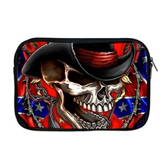 Confederate Flag Usa America United States Csa Civil War Rebel Dixie Military Poster Skull Apple Macbook Pro 17  Zipper Case by Sapixe