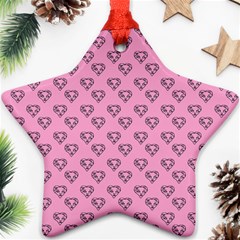 Heart Face Pink Star Ornament (two Sides)