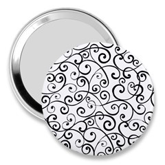 Black And White Swirls 3  Handbag Mirrors by mccallacoulture