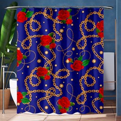 Blue Golden Chain Rose Pattern Shower Curtain 60  X 72  (medium)  by designsbymallika