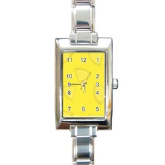 Yellow Pineapple Background Rectangle Italian Charm Watch by HermanTelo