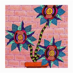 Brick Wall Flower Pot In Color Medium Glasses Cloth by okhismakingart