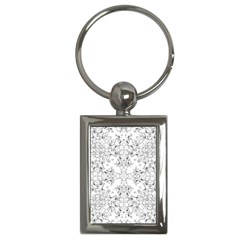 Black And White Decorative Ornate Pattern Key Chain (rectangle) by dflcprintsclothing