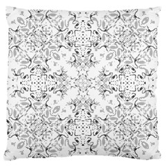 Black And White Decorative Ornate Pattern Large Cushion Case (two Sides) by dflcprintsclothing