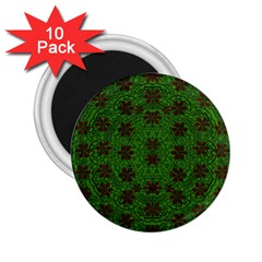 Rose Stars So Beautiful On Green 2 25  Magnets (10 Pack)  by pepitasart