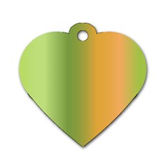 Green Orange Shades Dog Tag Heart (two Sides)