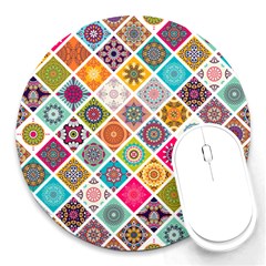 Ethnic Mandala Pattern Round Mousepads by designsbymallika