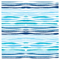 Blue Waves Pattern Wooden Puzzle Square by designsbymallika